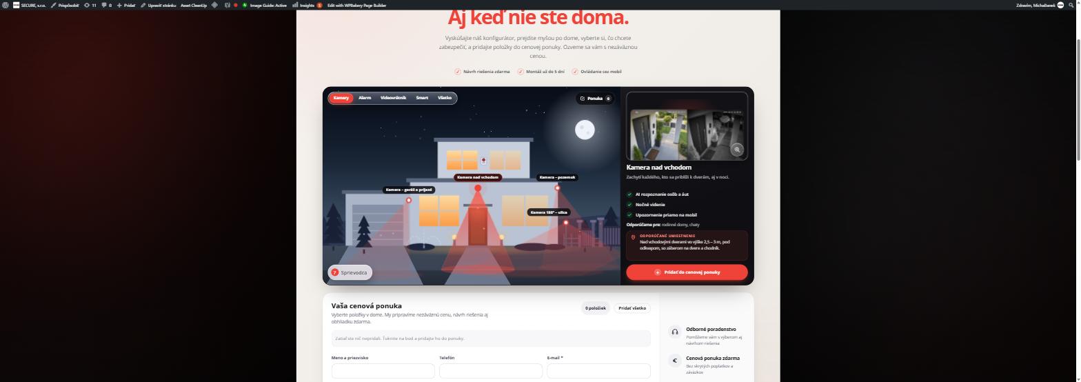 Náhľad online konfigurátora zabezpečenia
